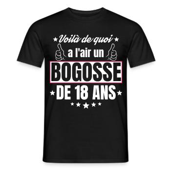 Bogosse de 18 Ans idée Cadeau d'anniversaire 18Ans - T-shirt homme - noir - Devant - AI Model Male 178 light (178cm)