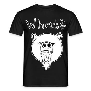 Grizzly Bear with WHAT? - bright - Men's T-Shirt - black - Front - AI Model Male 178 light (178cm)