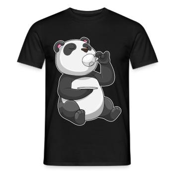 Panda Tasse - Männer T-Shirt - Schwarz - Vorne - AI Model Male 178 light (178cm)