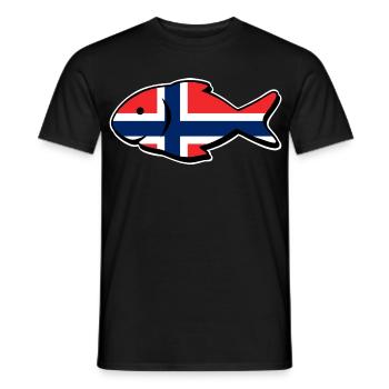 Norvège Pêche Pêche à la ligne Pêche - T-shirt homme - noir - Devant - AI Model Male 178 light (178cm)