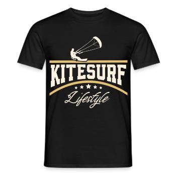 Kitesurfen Kitesurf Kitesurfer Kiteboard - T-shirt homme - noir - Devant - AI Model Male 178 light (178cm)