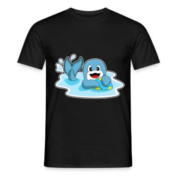 Natation dauphin, water-polo d’été - T-shirt homme - noir - Devant - AI Model Male 178 light (178cm)