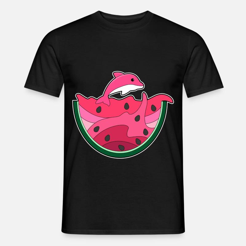 Pastèque dauphin-eau - T-shirt homme - noir
