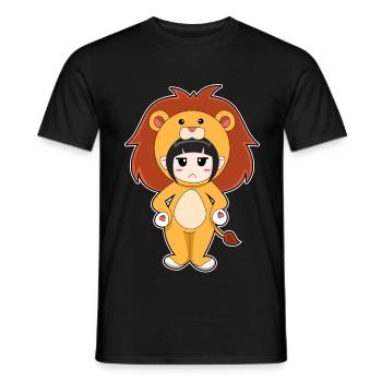 Costume de la Fille Lion - T-shirt homme - noir - Devant - AI Model Male 178 light (178cm)