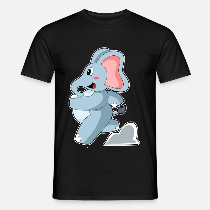 Elefant als Jogger - Männer T-Shirt - Schwarz