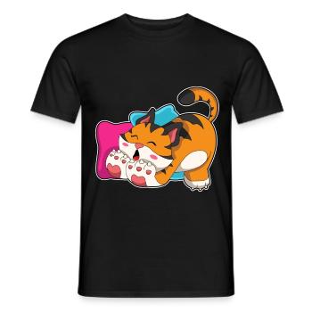 Süßer Tiger  - Männer T-Shirt - Schwarz - Vorne - AI Model Male 178 light (178cm)