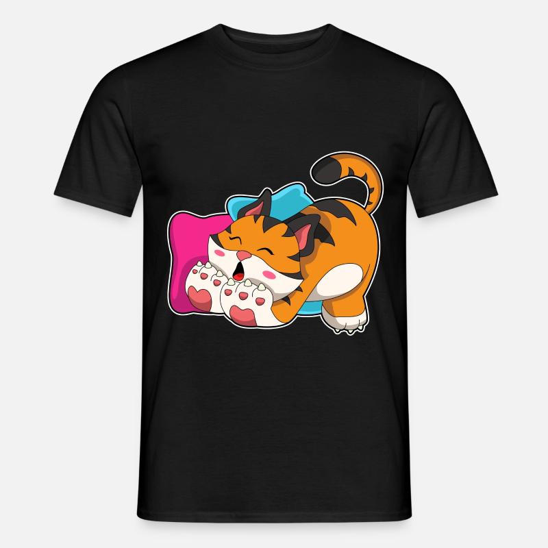 Tiger müde - Männer T-Shirt - Schwarz