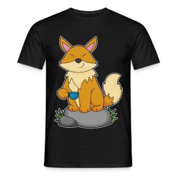 Fuchs Tasse - Männer T-Shirt - Schwarz - Vorne - AI Model Male 178 light (178cm)