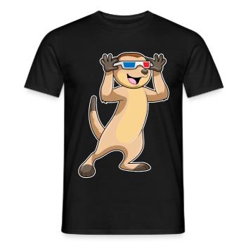 Erdmännchen Brille - Männer T-Shirt - Schwarz - Vorne - AI Model Male 178 light (178cm)