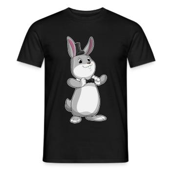 Bunny Gentleman Top Hat - Men's T-Shirt - black - Front - AI Model Male 178 light (178cm)