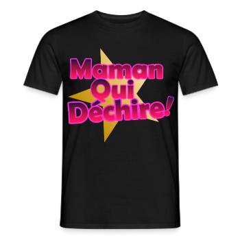 Maman Qui Déchire - T-shirt homme - noir - Devant - AI Model Male 178 light (178cm)