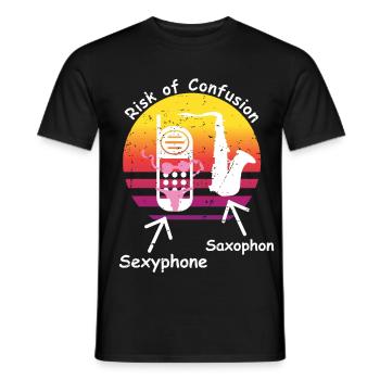 Saxophone et sexphone - T-shirt homme - noir - Devant - AI Model Male 178 light (178cm)