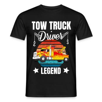 Abschlepper LKW Abschleppfahrzeug Fahrer Legende - Männer T-Shirt - Schwarz - Vorne - AI Model Male 178 light (178cm)