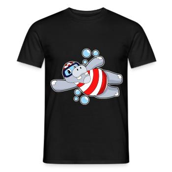 Nilpferd Taucher Schwimmbrille Tauchen - Männer T-Shirt - Schwarz - Vorne - AI Model Male 178 light (178cm)