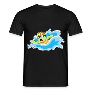 Schildkröte Schwimmen Schwimmbrille Sommer - Männer T-Shirt - Schwarz - Vorne - AI Model Male 178 light (178cm)