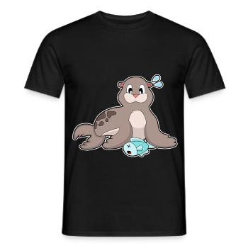 Seal Fish - Men's T-Shirt - black - Front - AI Model Male 178 light (178cm)