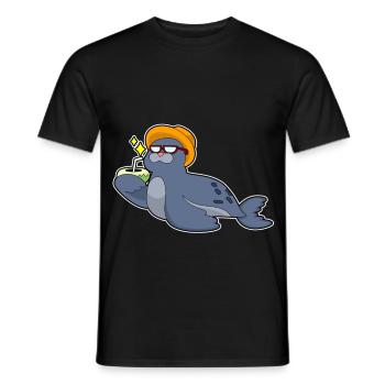 Seehund Kokosnuss - T-shirt homme - noir - Devant - AI Model Male 178 light (178cm)