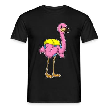 Flamingo Schüler Rucksack Schule - Männer T-Shirt - Schwarz - Vorne - AI Model Male 178 light (178cm)