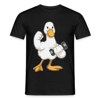 Ente Bodybuilder Hantel Bodybuilding - Männer T-Shirt - Schwarz - Vorne - AI Model Male 178 light (178cm)