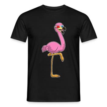 Lunettes Flamant Rose - T-shirt homme - noir - Devant - AI Model Male 178 light (178cm)