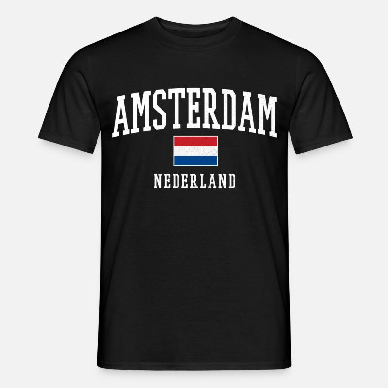 Projekt flagi Amsterdam NL - T-shirt męski - czarny