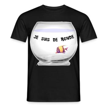 Poisson - T-shirt homme - noir - Devant - AI Model Male 178 light (178cm)