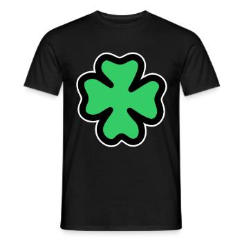 four-leaf clover - Men's T-Shirt - black - Front - AI Model Male 178 light (178cm)