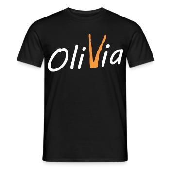 Olivia Bein - Men's T-Shirt - black - Front - AI Model Male 178 light (178cm)