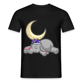 Elephant Moon - Men's T-Shirt - black - Front - AI Model Male 178 light (178cm)