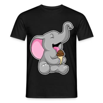 Elefant Waffeleis - Men's T-Shirt - black - Front - AI Model Male 178 light (178cm)