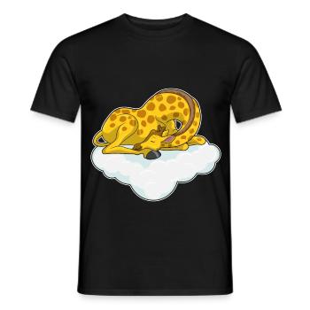 Giraffe Schlafen Wolke - Männer T-Shirt - Schwarz - Vorne - AI Model Male 178 light (178cm)