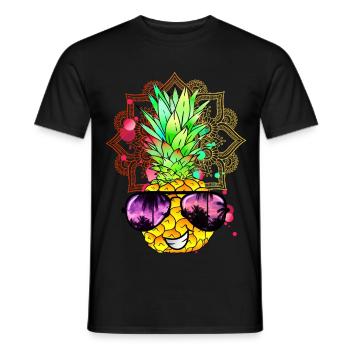 Ananas Mandala - Männer T-Shirt - Schwarz - Vorne - AI Model Male 178 light (178cm)