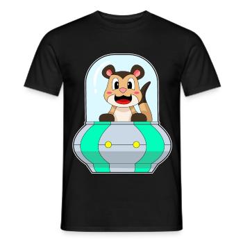 Erdmännchen Raumschiff Weltraum - Männer T-Shirt - Schwarz - Vorne - AI Model Male 178 light (178cm)