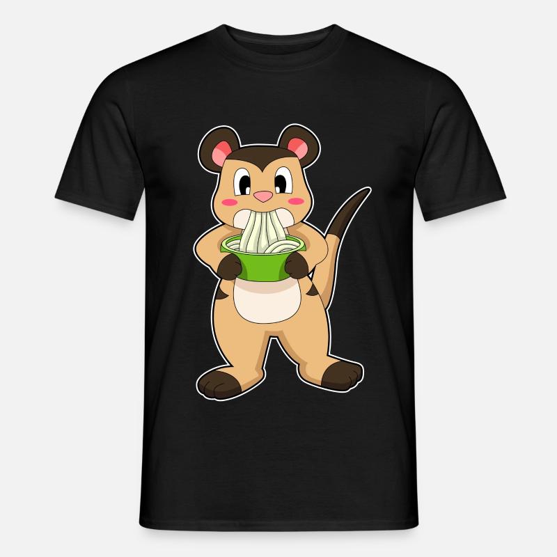 Erdmännchen mit Ramen - Männer T-Shirt - Schwarz