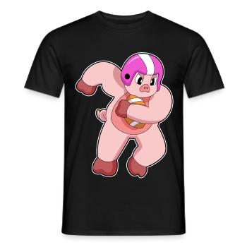 Schwein American Football Sport - Männer T-Shirt - Schwarz - Vorne - AI Model Male 178 light (178cm)