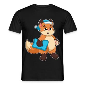 Fuchs Schlafen Nachtmütze - Männer T-Shirt - Schwarz - Vorne - AI Model Male 178 light (178cm)