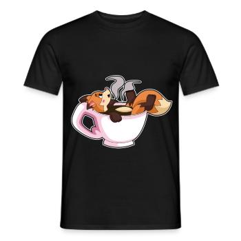 Fuchs Tasse Kaffee - Männer T-Shirt - Schwarz - Vorne - AI Model Male 178 light (178cm)