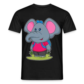 Elephant Student Backpack School - Men's T-Shirt - black - Front - AI Model Male 178 light (178cm)