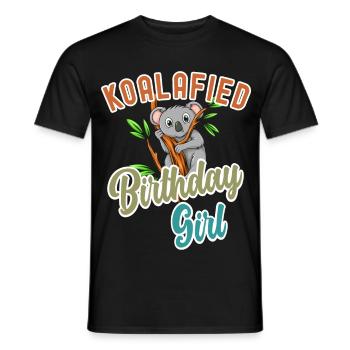 Koalafied Birthday Girls Qualified Pun Cute and Fu - Men's T-Shirt - black - Front - AI Model Male 178 light (178cm)