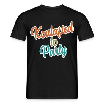 Koalafied to Party Qualified Pun Cute and Funny Ko - Men's T-Shirt - black - Front - AI Model Male 178 light (178cm)