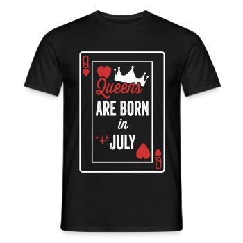 Queens Are Born In July Birthday Date Girls Women - Men's T-Shirt - black - Front - AI Model Male 178 light (178cm)
