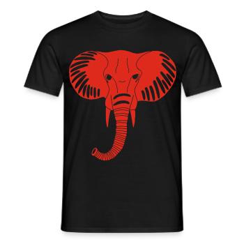 Roter Elefantenkopf - Männer T-Shirt - Schwarz - Vorne - AI Model Male 178 light (178cm)