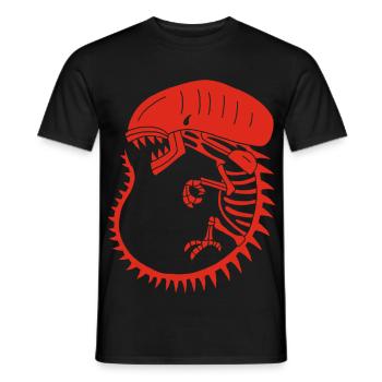 Squelette de monstre extraterrestre rouge - T-shirt homme - noir - Devant - AI Model Male 178 light (178cm)