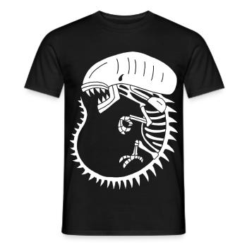 Squelette de monstre extraterrestre blanc - T-shirt homme - noir - Devant - AI Model Male 178 light (178cm)