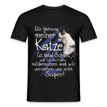 Katzen Wohnung - Männer T-Shirt - Schwarz - Vorne - AI Model Male 178 light (178cm)