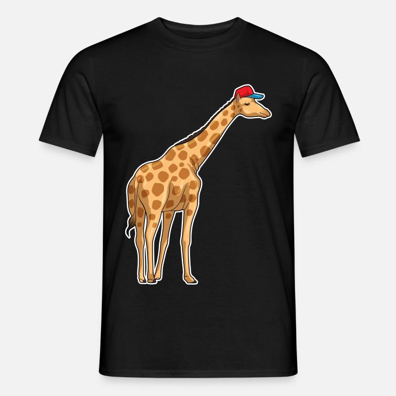 Giraffe Cap - Männer T-Shirt - Schwarz