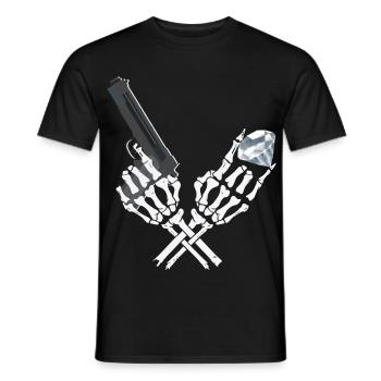 Gangster Skeleton - Men's T-Shirt - black - Front - AI Model Male 178 light (178cm)