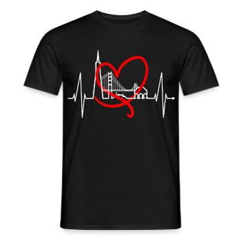 San Francisco Skyline Heartbeat California USA - Men's T-Shirt - black - Front - AI Model Male 178 light (178cm)