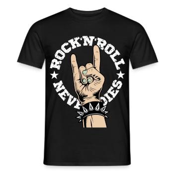 Rock'N'Roll Never Dies - T-shirt homme - noir - Devant - AI Model Male 178 light (178cm)