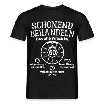 Schonend Behandeln 60. Geburtstag Altes Wrack 60 - Männer T-Shirt - Schwarz - Vorne - AI Model Male 178 light (178cm)